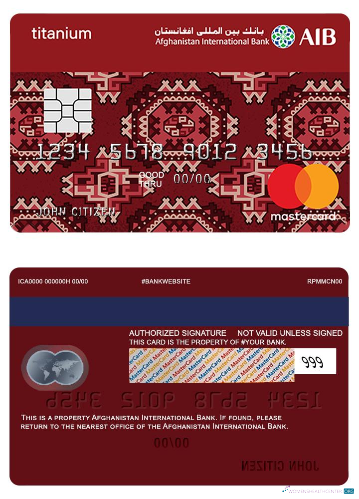 Download Afghanistan AIB mastercard classic titanium Photoshop template